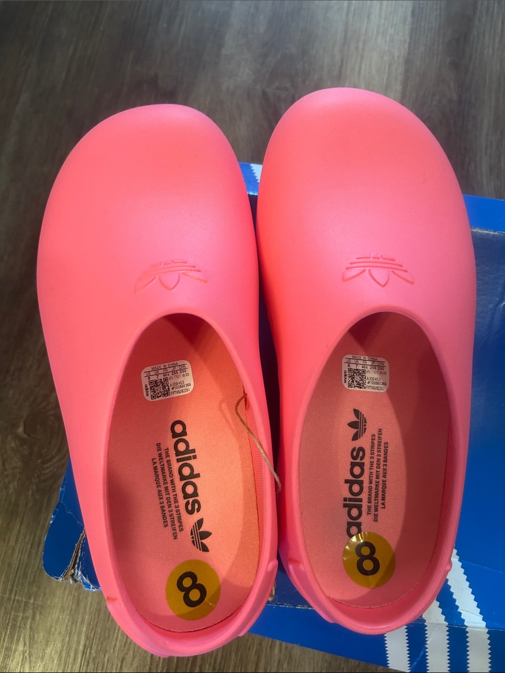 adidas Coral Pink Slip-On Foam Clogs
